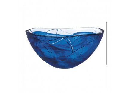 Kosta Boda Contrast Large Blue Bowl