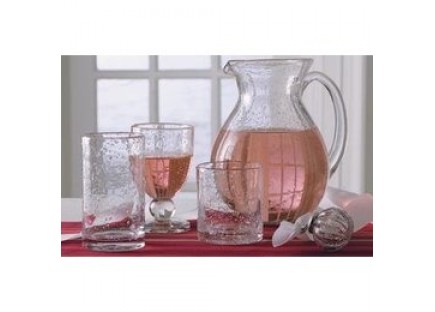 Clear Bubble Glass Pitcher